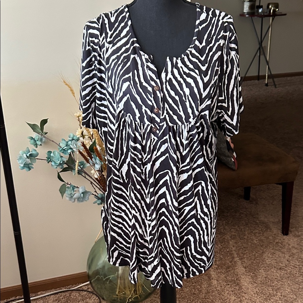 Chic Zebra Pattern Blouse